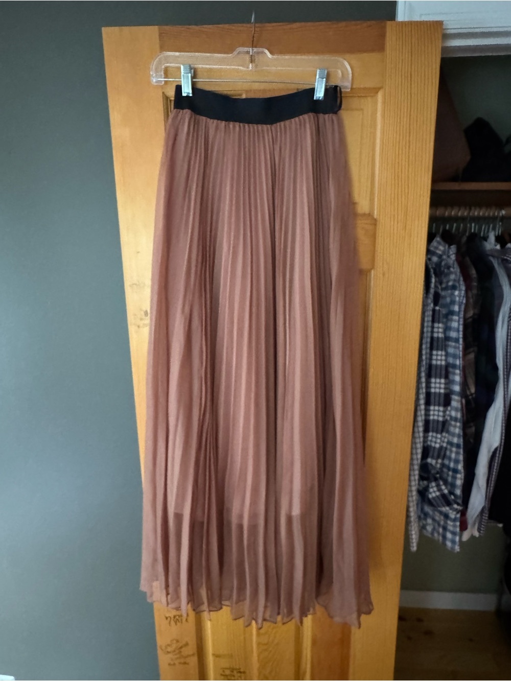 MaxMara 100% Silk Maxi Skirt in Brown